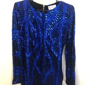 Blue sequin dress
